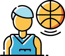 basketball player bold lines flat design