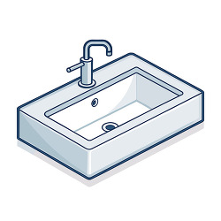 bathroom sink modern style illustration