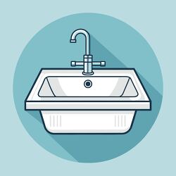 bathroom sink white basin illustration
