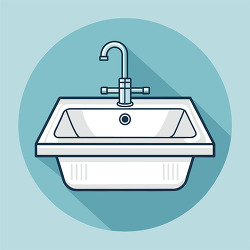 bathroom sink white basin illustration