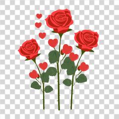 Beautiful Red Roses With Hearts for Valentines Day Gift