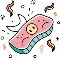 beef jerky colorful playful icon clip art