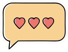 Beige Speech Bubble with Hearts