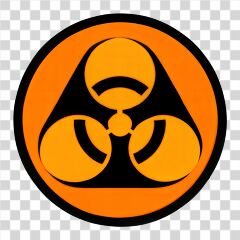 Biohazard Safety Symbol on Orange Background