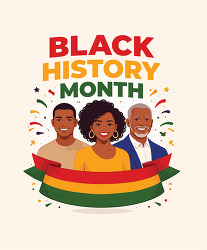 black history month family celebration illustration