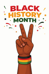 black history month peace hand symbol illustration