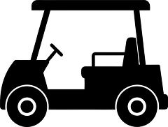 Black Silhouette of a Golf Cart