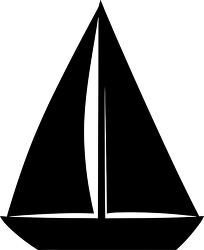 Black Silhouette of a Sailboat