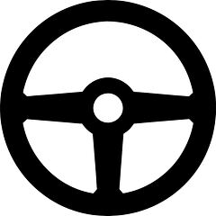 Black Silhouette of a Steering Wheel