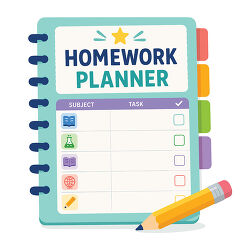 Blank Homework Planner Spiral Notebook
