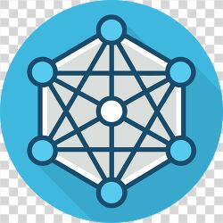 blue geometric network icon