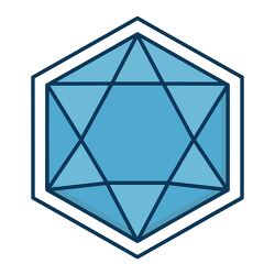 blue heptagon geometric shape