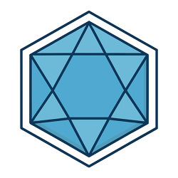 blue heptagon geometric shape