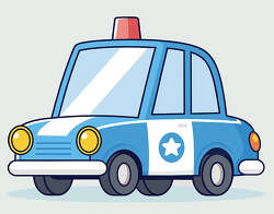 Blue Police Car With Red Roof Light