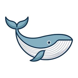 Blue whale vector illustration