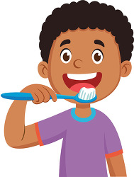 boy brushing his teeth dental care illustration
