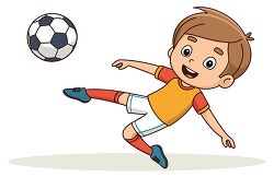 Boy Performing Sideways Soccer Kick