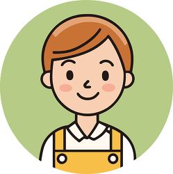 boy wearing yellow overalls flat illustration