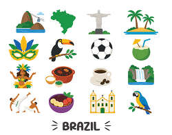 Brazil landmark icon set