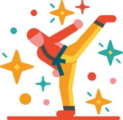 Bright Minimalist Taekwondo Clip Art