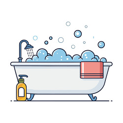 Bubble Bath Relaxation Wellness Bathroom Routine