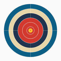 Bullseye target with red center