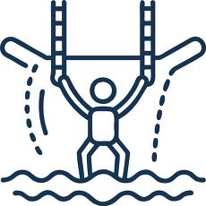 Bungee Jumping Icon With Outline Design