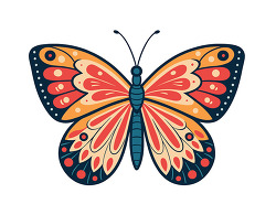 Butterfly Pink Yellow Decorative Wings Nature Illustration Desig