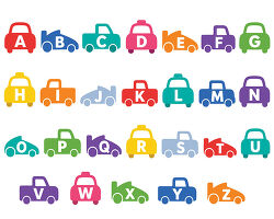 Car Alphabet With Colorful Vehicles