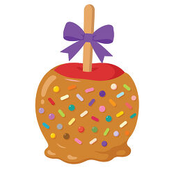 Caramel Apple With Sprinkles And Bow