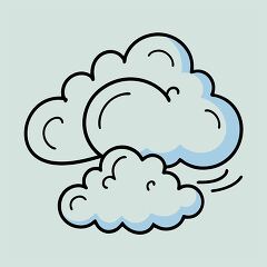 Cartoon Fluffy Clouds Illustration