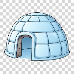 Cartoon Igloo Outline in Transparent PNG Format for Design