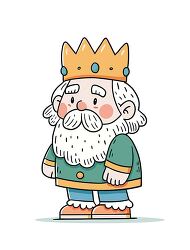 cartoon king with beard and crown illustration