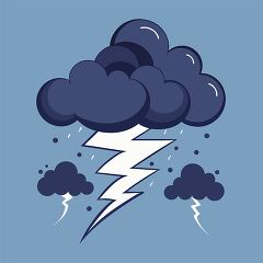 Cartoon Lightning Storm Illustration