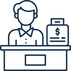 cashier at register icon