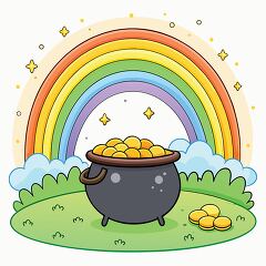 Celebrate St Patricks Day With a Pot of Gold Illustration