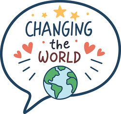 Changing the World Globe Speech Bubble