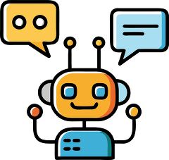 Chatbot icon in playful flat design