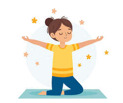 Child Yoga Arms Open On Mat