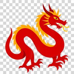 Chinese Dragon Design on a White Background