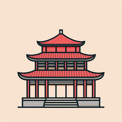 Chinese Temple Illustration