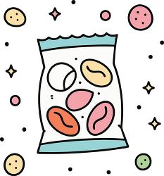 chips bag colorful playful icon clip art