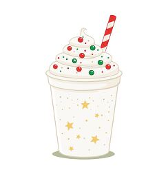christmas milkshake with whipped cream and candy straw