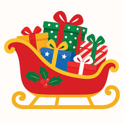 Christmas Sleigh Filled With Colorful Presents