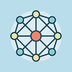 circular node network graphic