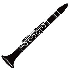 Clarinet Silhouette on White Background