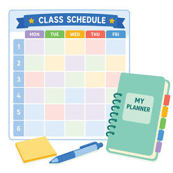 Class Schedule With Planner And Pen