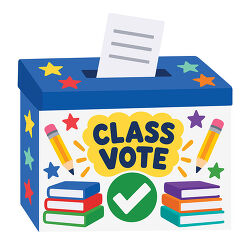 Class Vote Ballot Box with Books