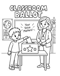 Classroom Ballot Student Voting Coloring Page