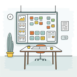 Classroom Planning Board Illustration